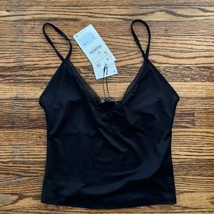 Zara black satin dressy tank, NWT NEVER WORN